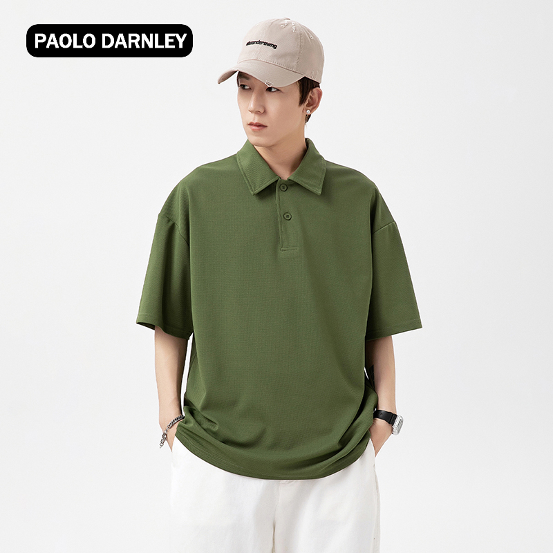 PAOLO DARNLEY/保罗达恩利短袖男女polo衫痞帅夏季正肩衬衫领t恤