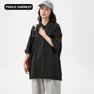 PAOLO DARNLEY/保罗达恩利短袖男女polo衫痞帅夏季正肩衬衫领t恤 Paolo Darnley彩蓝Polo简约款 M