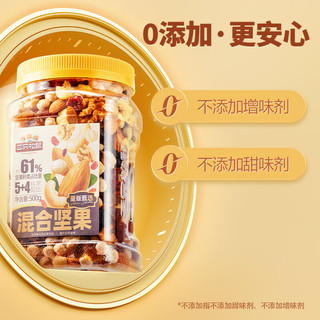 三只松鼠罐装每日坚果500g 干果核桃腰果葡萄干休闲零食  500g/罐 产地源采饱满大果仁