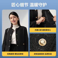 波司登（BOSIDENG）奥莱特价清仓春秋轻薄鹅绒羽绒服女小香风百搭显瘦外套 黑白千鸟呢9X08 S 160/84A