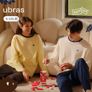 Ubras 5折！5折！5折！水果系列套头家居服套装睡衣女 女款长袖长裤-米白色 L
