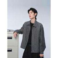 限尺码：太平鸟 男装春款钉扣设计外套复古男式夹克