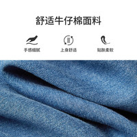 秋水伊人休闲风牛仔连衣裙夏季新款女装气质翻领显瘦中长裙 牛仔蓝