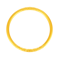 中国黄金足金999古法卷草纹黄金手镯本命年 约7.3g 54#【京仓】