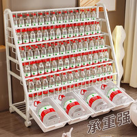 伊思家儿童书架落地置物架家用阅读区绘本架简易宝宝书柜多层玩具收纳架 L号5层书架+1层收纳架-带轮子