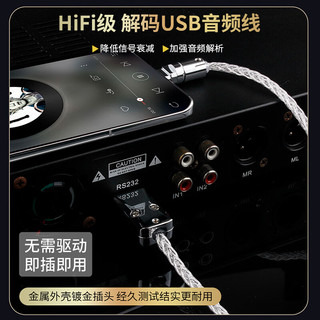 YYTCG 纯银USB解码线Type-C转Type-C音频线 DAC解码线/器 手机电脑平板接调音台解码功放连接 1米