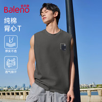 班尼路(Baleno)纯棉背心男士夏季外穿坎肩美式潮流青少年运动大码无袖T恤男款