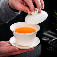 万庆兴高端德化白瓷茶具套装家用羊脂玉盖碗客厅办公茶杯陶瓷泡茶