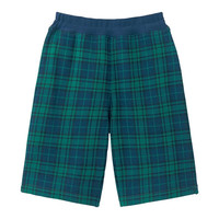 千趣会 SENSHUKAI童装男童裤子夏季中裤高腰休闲纯棉七分裤儿童裤子 藏青色(格纹) 90 cm
