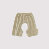 婴儿开裆裤新生儿夏季薄款睡裤纯棉男女宝短裤本草棉夏天宝宝裤子 奶酪卡其