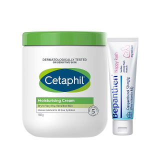 Bepanthen Cetaphil丝塔芙大白罐550g+Bepanthen 婴幼儿护臀霜100g