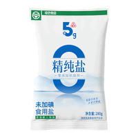 五客半 无未加碘精纯食用盐280g家用精制井盐绿色食品0添加抗结剂