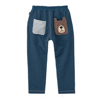 千趣会 SENSHUKAI童装男童裤子春秋季动物图案休闲棉质哈伦裤长裤中小儿童裤子 藏青色 120 cm