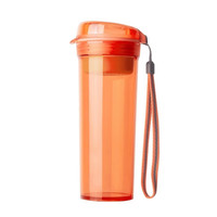 特百惠（Tupperware）晶彩400ML塑料杯 男女便携办公用水杯子大容量双饮口橘花橙