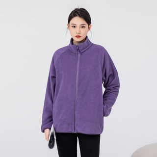 冰洁 BENGEN外套女春秋百搭休闲拉链保暖气质摇粒绒上衣 黑色 S(65-95斤)  黑色（女）