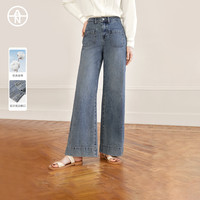【AN大码系列】2025春装设计感梨型身材显瘦女式直筒牛仔裤