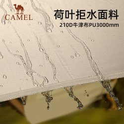 骆驼 户外精致露营大型全遮光黑胶天幕防晒帐篷野外装备BC02079A流沙金