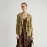 麦檬【限量特惠/捡漏】西装外套女春薄款休闲芥末绿色西服5C8111601  S