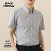 BLACKMONDAY 液氨抗皱免烫 灰色 XXXL 纯棉格子短袖衬衫