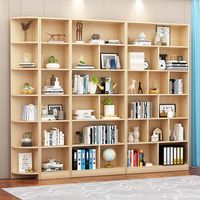 唐辑实木书架置物架落地客厅靠墙实木书柜一体靠墙展示架无门五层120 E款无门五层120*30*180
