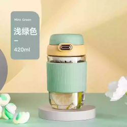 GIAVOS 玻璃杯女家用水杯办公室奶茶花茶茶杯女士个人专用咖啡杯子