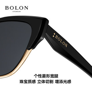 暴龙（BOLON）眼镜25猫眼眉框防晒太阳镜百搭墨镜女BL6110 C30-干枯玫瑰色 