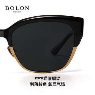 暴龙（BOLON）眼镜25猫眼眉框防晒太阳镜百搭墨镜女BL6110 C30-干枯玫瑰色 