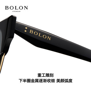 暴龙（BOLON）眼镜25猫眼眉框防晒太阳镜百搭墨镜女BL6110 C30-干枯玫瑰色 