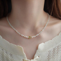 花饰庄园和田玉珍珠项链配饰感锁骨链女不掉色简约轻奢颈链饰品 溪山月和田玉项链