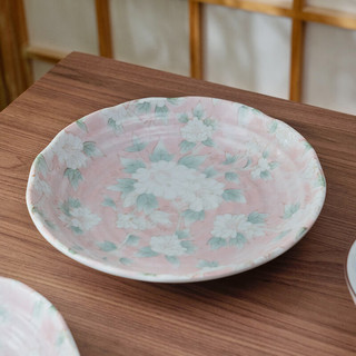 美浓烧（Mino Yaki）陶瓷餐具套装木槿花纹樱粉碗盘组合釉下彩家用10件套