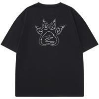 KELME卡尔美T恤男女2025夏季大爪子印花棉感圆领休闲短袖上衣 XS