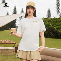 KELME卡尔美T恤男女2025夏季大爪子印花棉感圆领休闲短袖上衣 S