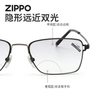 ZIPPO美国远近智能两用双光老花镜镜片高清防蓝光8132男黑色 100度 C1（防蓝光镜片） 100度 45-49岁