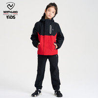 诺诗兰儿童冲锋夹克外衣三合一可拆卸男童大童春秋外出女童厚外套 国旗红CO060075-13 140
