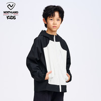 诺诗兰儿童冲锋夹克外衣三合一可拆卸男童大童春秋外出女童厚外套 炭黑色CO145150-2 150