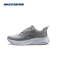 斯凯奇（Skechers）云迹跑鞋丨2024春季男女运动鞋舒适轻弹透气缓震跑步鞋 男款-灰色/橘色/黑色/GYOR 44