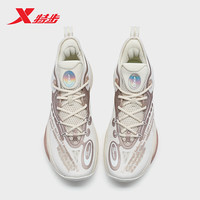 XTEP特步逆战篮球鞋男轻便 包裹976219120012 帆白/茶白色/新玫瑰金 41