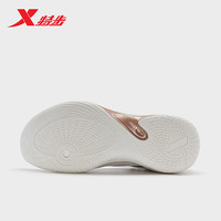 XTEP特步逆战篮球鞋男轻便 包裹976219120012 帆白/茶白色/新玫瑰金 40