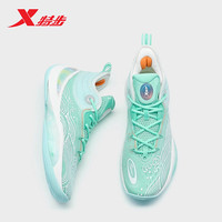 XTEP特步逆战篮球鞋男轻便 包裹976219120012 马卡绿/帆白 43