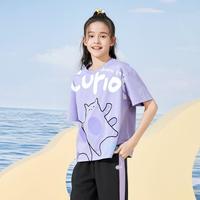 QIAODAN女童T恤儿童2024夏季大童上衣夏装