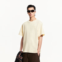 杰克·琼斯（JACK&JONES）男装25年短袖T恤男士夏季100%纯棉潮流高端重磅休闲航海系列半袖 A08云米色 常规 3XL