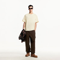 杰克·琼斯（JACK&JONES）男装25年短袖T恤男士夏季100%纯棉潮流高端重磅休闲航海系列半袖 A08云米色 常规 S