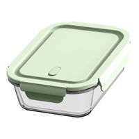 欣美雅（xinmeiya）大容量玻璃饭盒冰箱收纳盒可微波炉加热食品密封盒水果便当盒 湖水蓝【大容量一只装】 1500ml