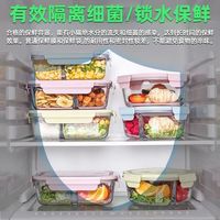 欣美雅（xinmeiya）大容量玻璃饭盒冰箱收纳盒可微波炉加热食品密封盒水果便当盒 湖水蓝【大容量两只装】 1500ml