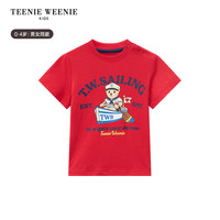 Teenie Weenie Kids小熊童装25年夏季新款男女宝宝纯棉印花短袖T恤打底衫
