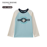 Teenie Weenie Kids小熊童装25年新款男女童插肩袖撞色长袖纯棉T恤打底衫