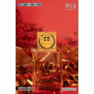 万代潮宏基联名限量款蜡笔小新鳄鱼山先生巧克比周边足金金币-6盒