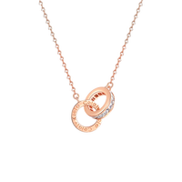 Colaivkloia情侣款项链男女一对银饰吊坠锁骨链时尚饰品情人节生日礼物送女友 T1ck0114项链()