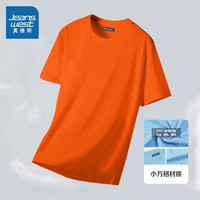 真维斯（Jeanswest）2024新款（冰凉夏季）夏季t恤短袖宽松圆领凉感休闲运动上衣