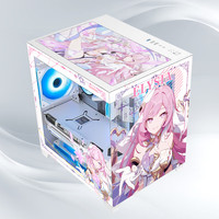 NKZK玩嘉 孤勇者MINI升级版无A柱 小型桌面海景房电脑机箱diy二次元动漫游戏240水冷机箱 爱莉西雅 标配7把千变ARGB神光同步风扇